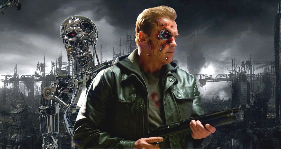 Arnold Schwarzenegger jako Terminator w filmie Terminator Genisys